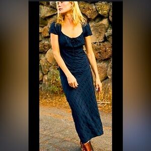NWOT Free People Natalya Maxi Dress Black M $150 boho 90s spring boho 90s casual
